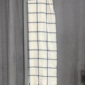 Cream & black Checkered Scarf/wrap- large